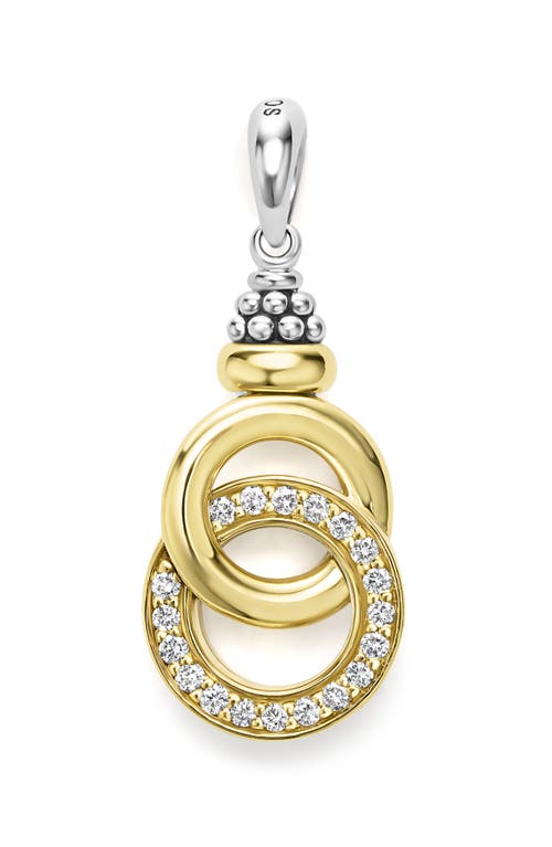 LAGOS Signature Caviar Two-Tone Interlocking Diamond Pendant 