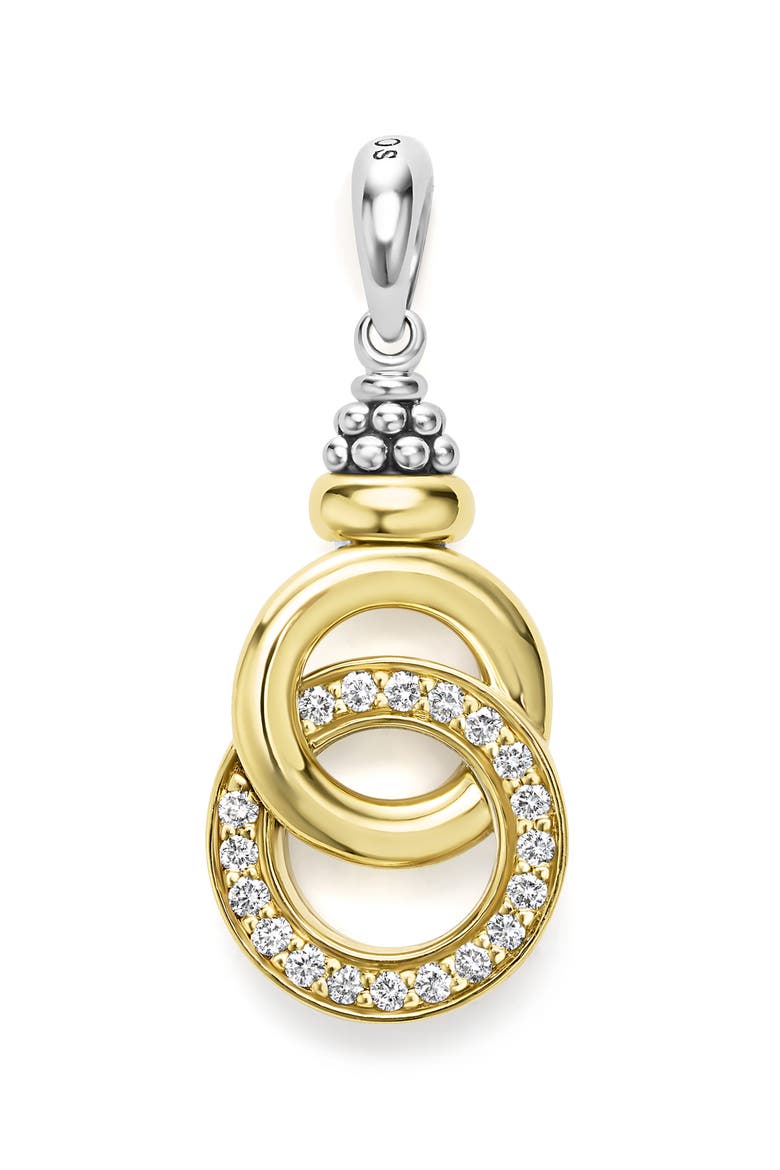 Signature Caviar Two-Tone Interlocking Diamond Pendant video