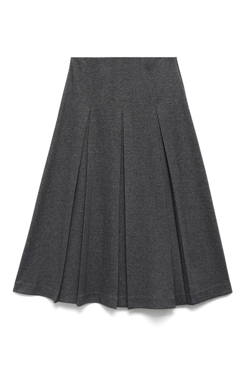 Pleated A-Line Midi Skirt, Alternate, color, GREY