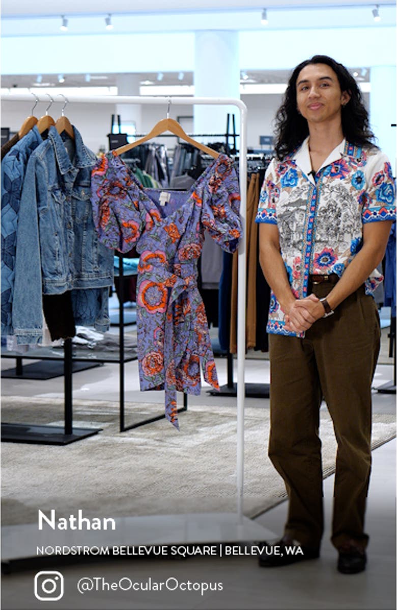 Edwina Floral Puff Sleeve Minidress, sales video thumbnail