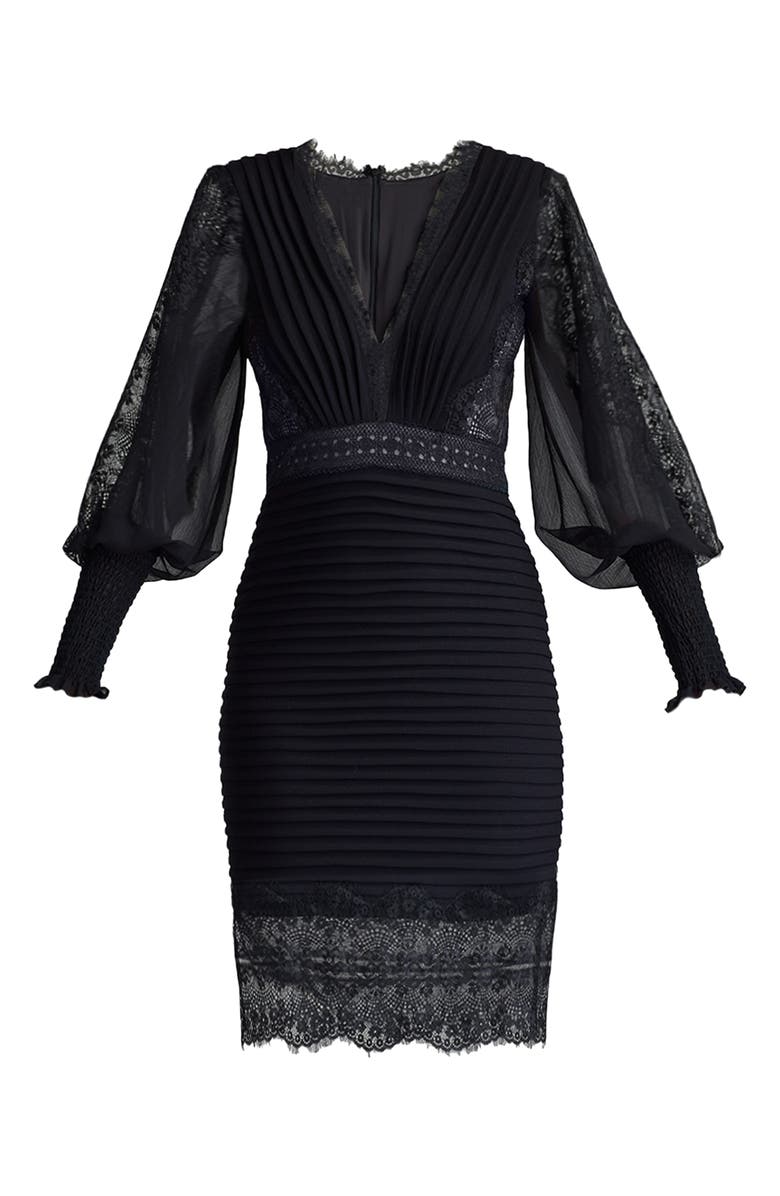 Tadashi Shoji Lace Detail Long Sleeve Cocktail Dress, Alternate, color,