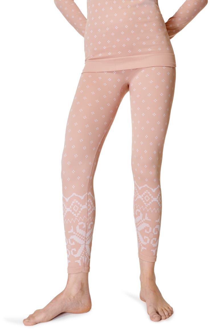Fair Isle Jacquard Base Layer Leggings, Main, color, DECO BEIGE