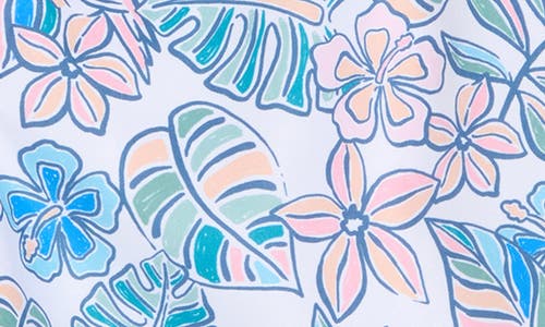 Shop Vintage Summer Tropical Floral Swim Shorts In White
