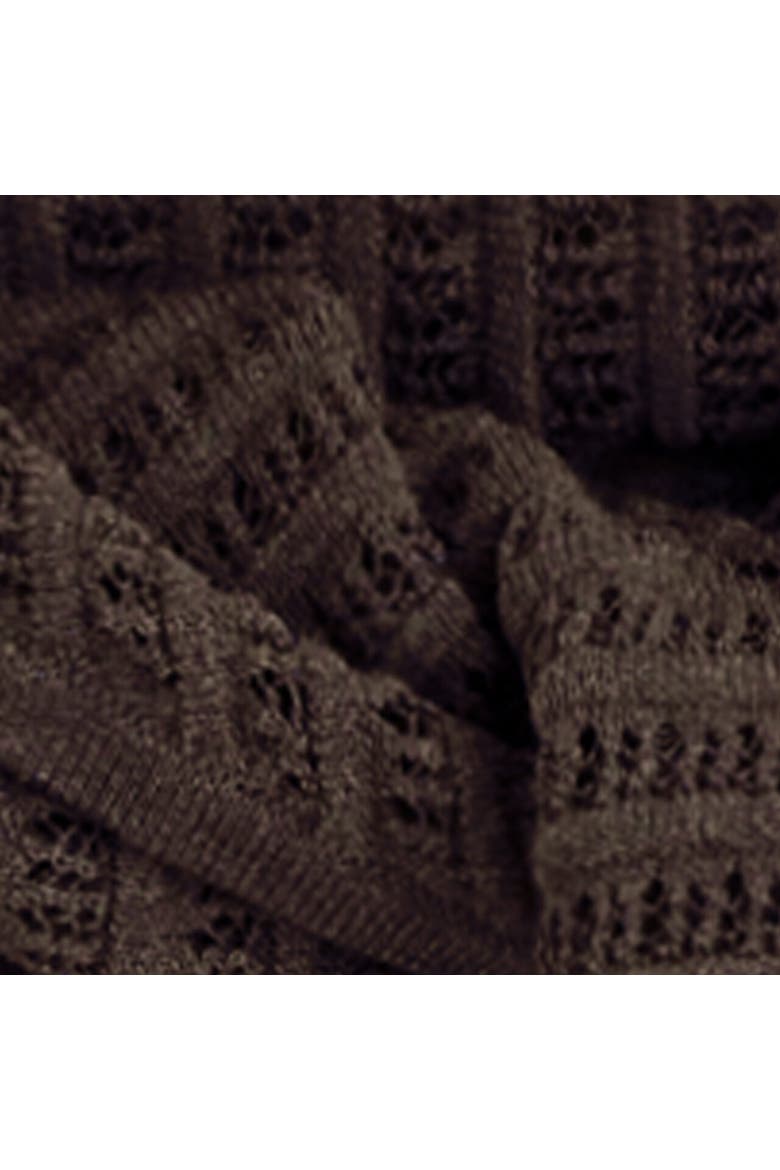 Pointelle-knit Triangle Scarf, Alternate, color, BROWN