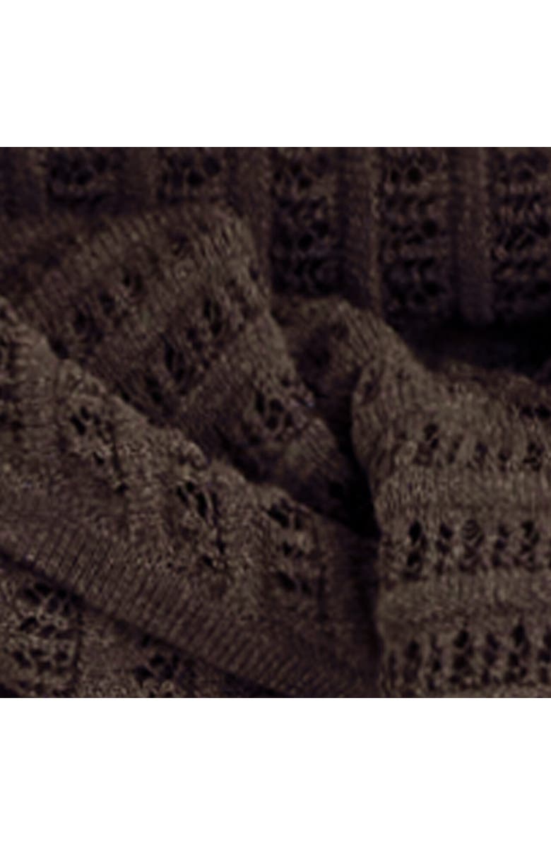 COS Pointelle-knit Triangle Scarf, Alternate, color, Brown