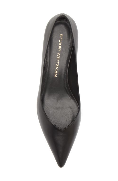 Stuart Weitzman Eva Kitten Heel Pointed Toe Pump In Black