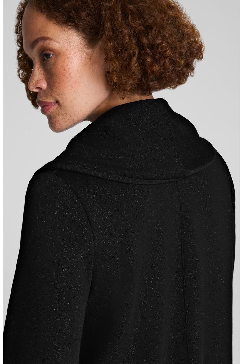 AirEssentials Shimmer Wrap Cardigan, Alternate, color, VERY BLACK GUNMETAL