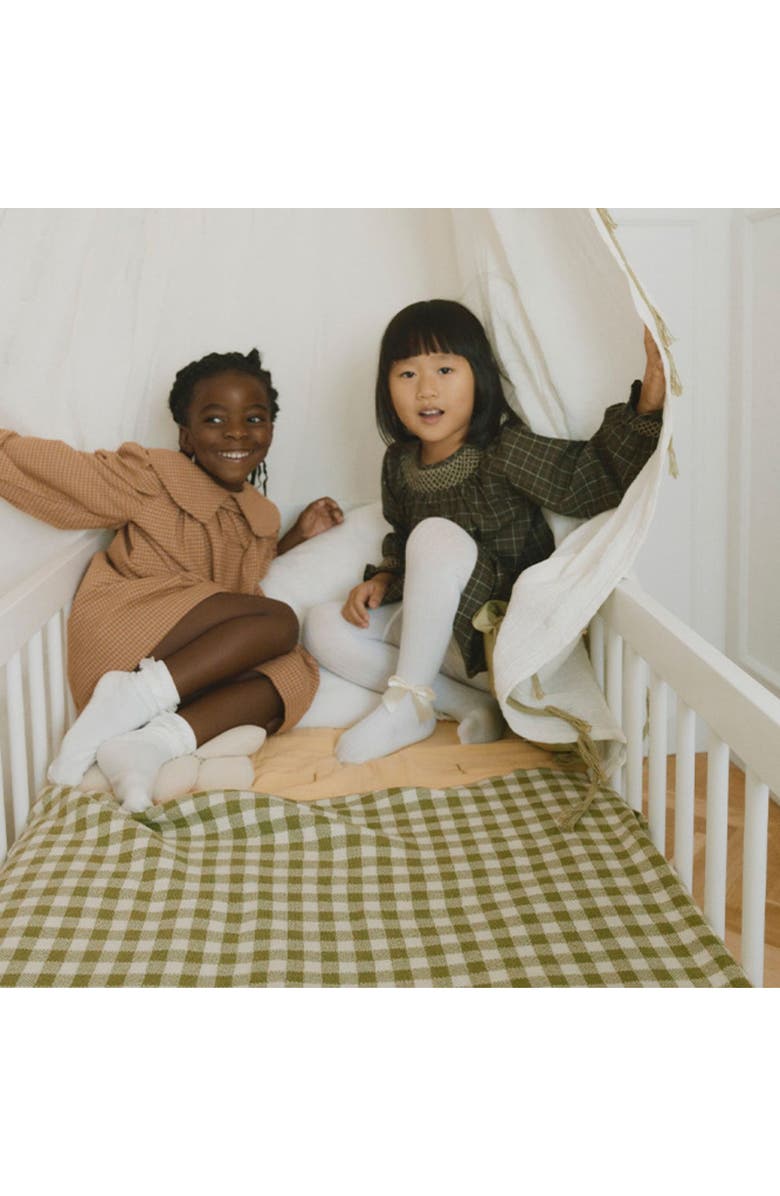 Lorena Canals Knitted Blanket Vichy, Alternate, color, Natural/Matcha