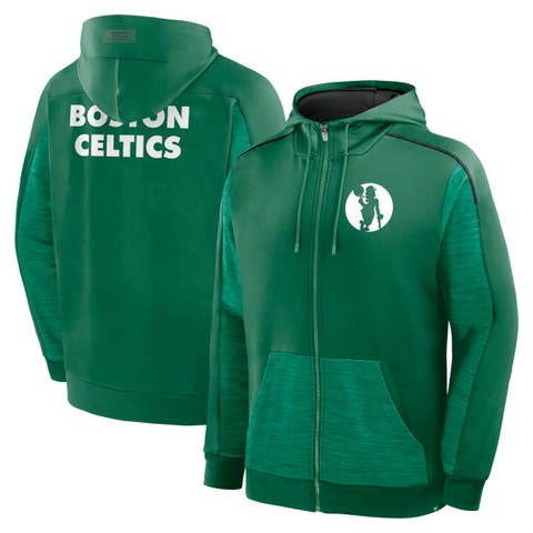 Men's Fanatics Kelly Green Boston Celtics Back Door Cut Play Defender Full-Zip Hoodie