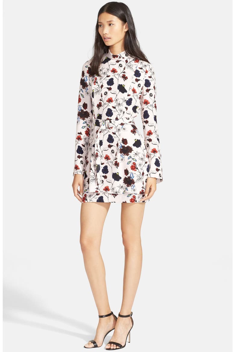 'Charles' Floral Print Silk Dress, Main, color, PINK