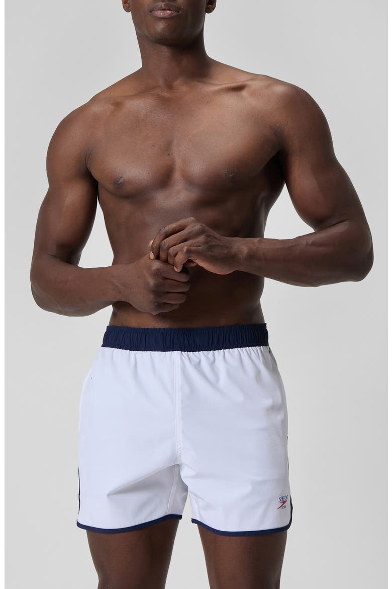 Logo Volley 16-Inch Swim Trunks, Main, color, WHITE