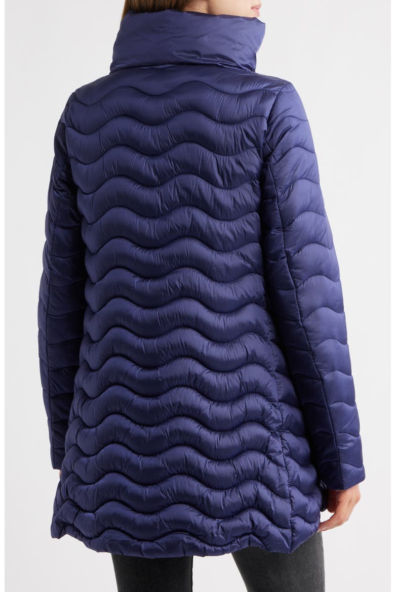 Livette Wavy Quilted Water Repellent Puffer Jacket, Alternate, color, NAVY BLUE