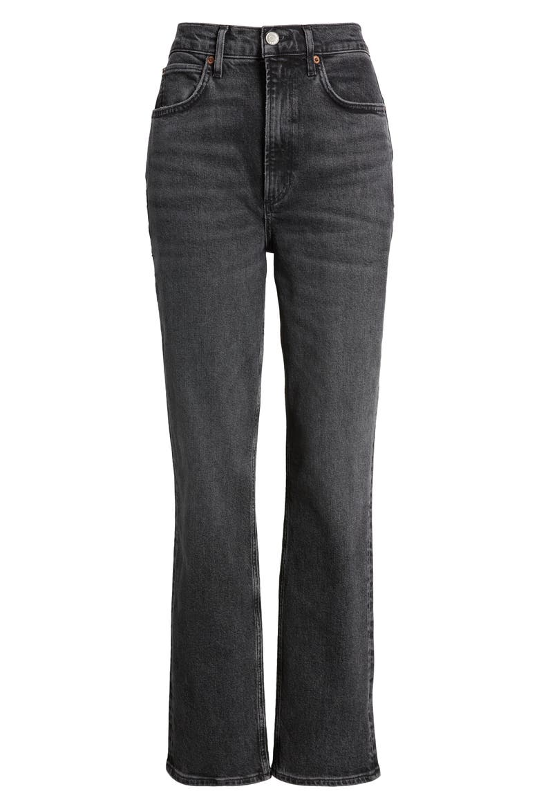 High Waist Stovepipe Jeans, Alternate, color, METAL