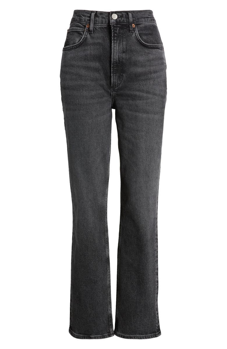 AGOLDE High Waist Stovepipe Jeans, Alternate, color, Metal