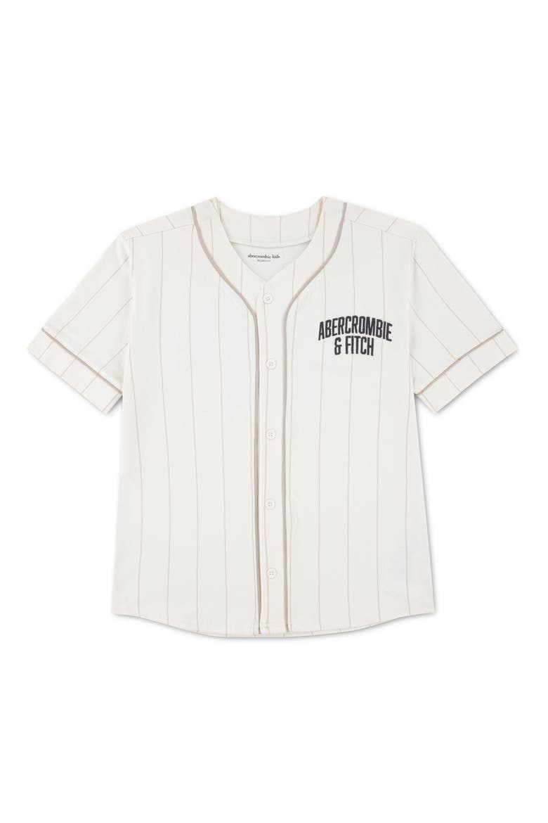 Kids' Baseball Piping Button-Up Shirt, Main, color, JET STREAM