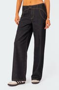 EDIKTED Western Straight Leg Jeans