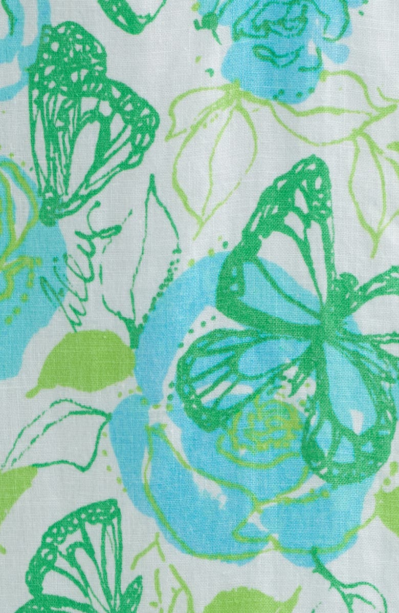 Lilly Pulitzer<sup>®</sup> Mialeigh Floral Print Linen Shift Dress, Alternate, color, Resort White Monarch Rose