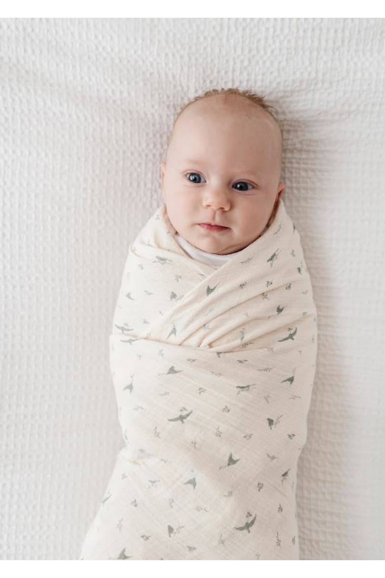 Cotton Muslin Swaddle Blanket 1 Pack, Alternate, color, Sage Bird