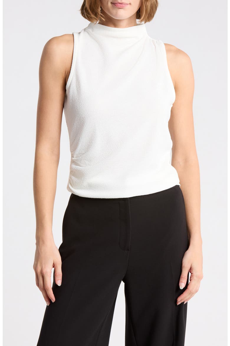 Textured Boat Neck Sleeveless Top, Main, color, IVORY