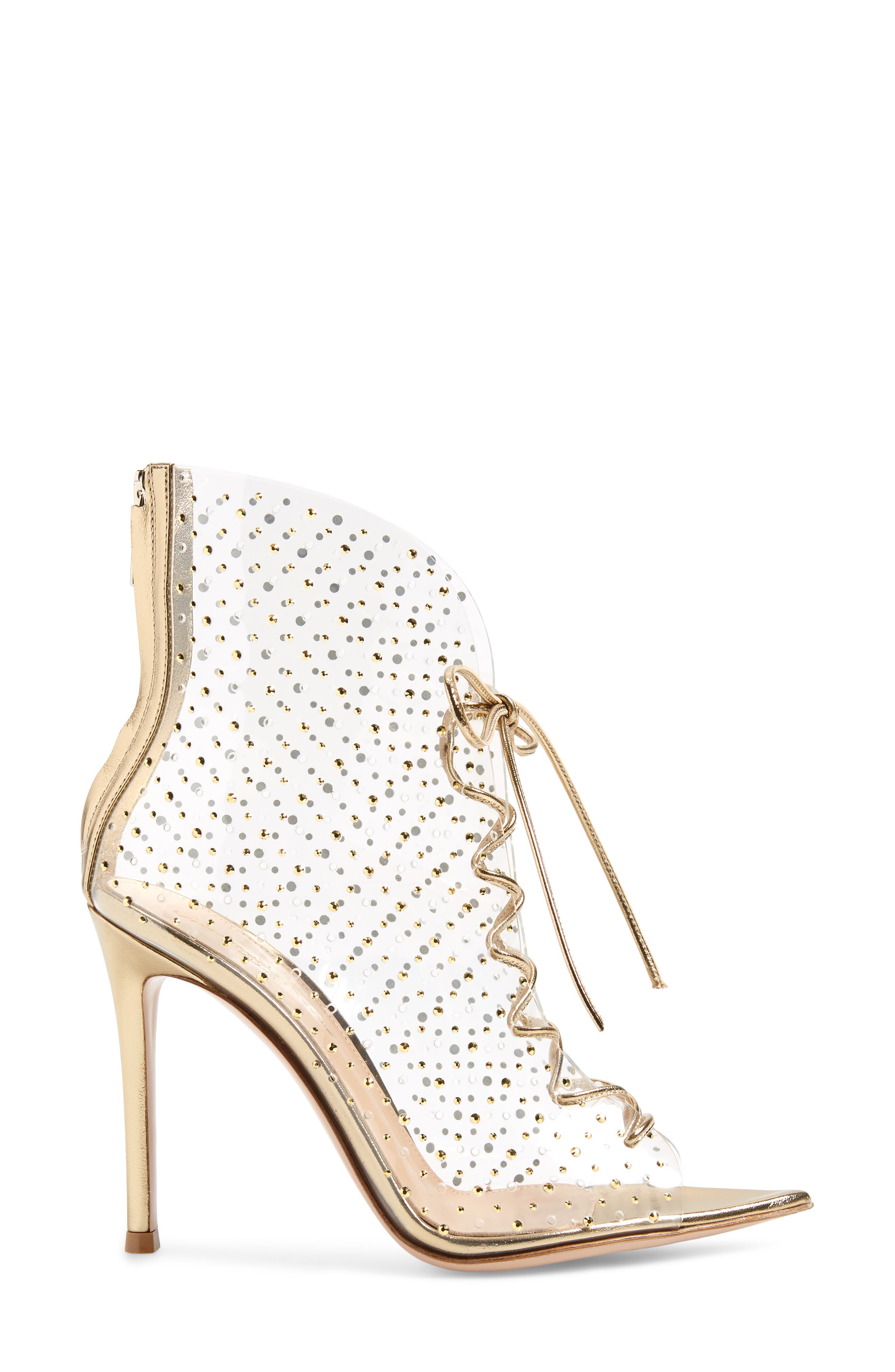 Gianvito Rossi Translucent Lace-Up Bootie, Alternate, color, 
