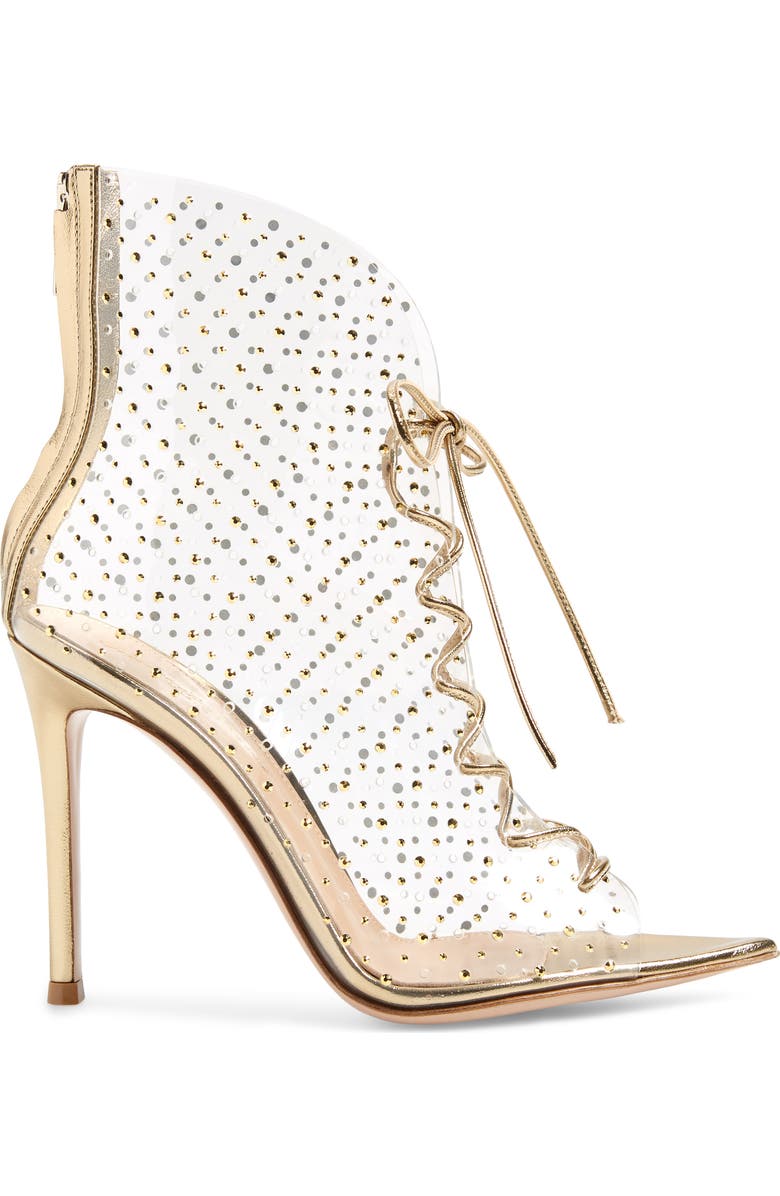 Gianvito Rossi Translucent Lace-Up Bootie, Alternate, color,