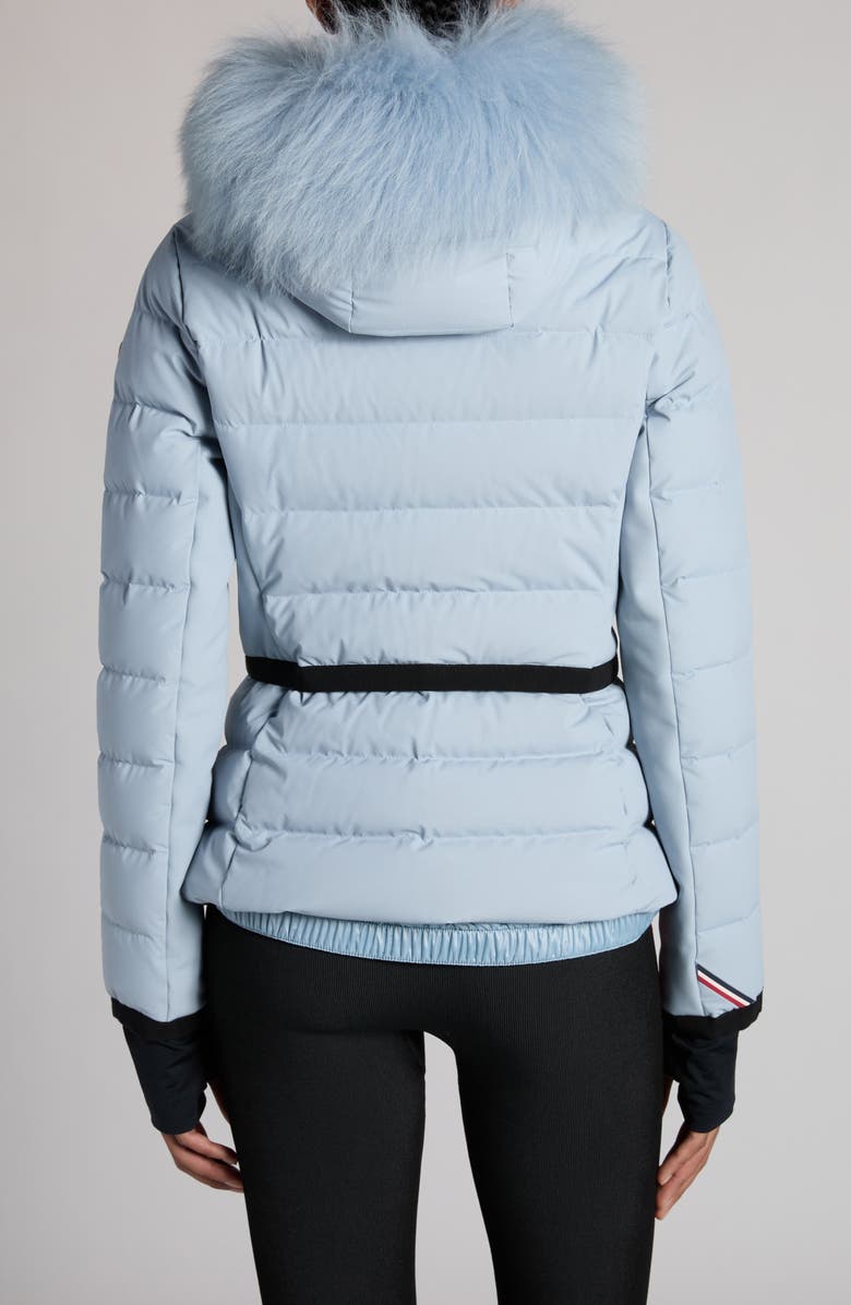Moncler Grenoble Lamoura Fitted Down Ski Jacket with Removable Shearling Trim, Alternate, color,