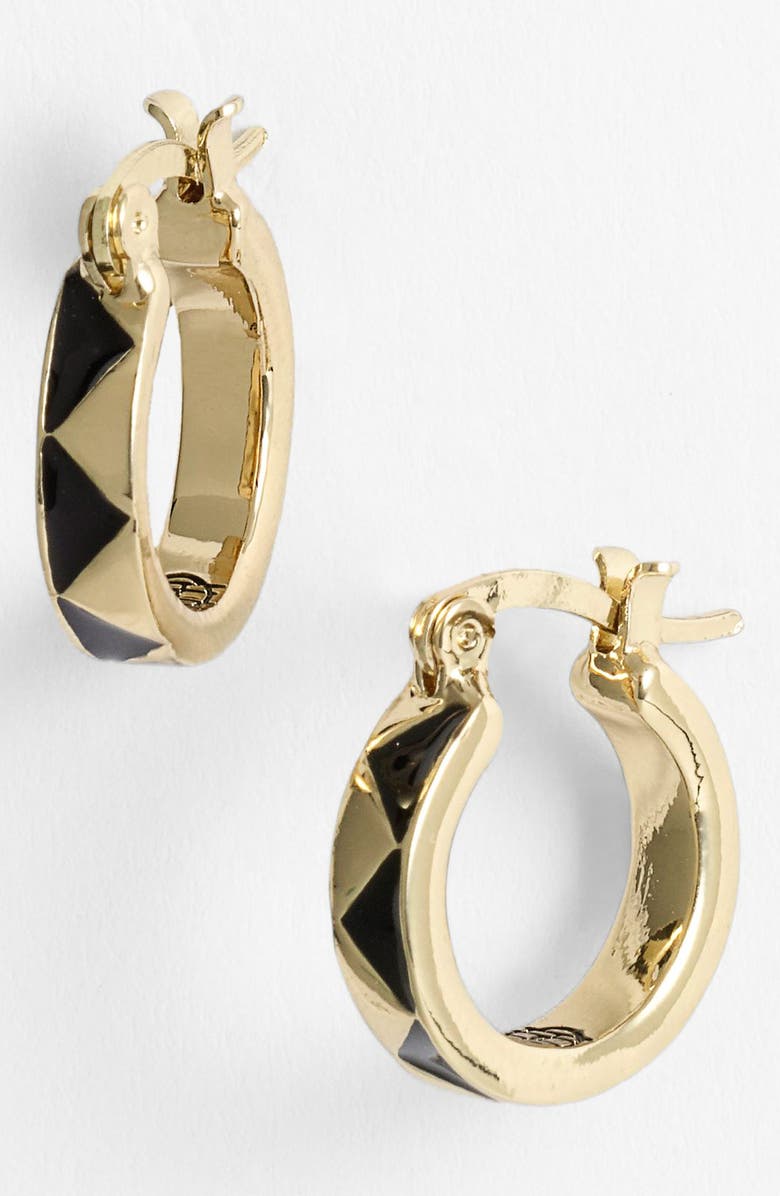House of Harlow 1960 Zigzag Enamel Hoop Earrings, Main, color, 