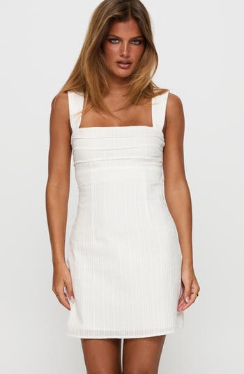 Princess Polly Women's Anyone But You Tie Back Sleeveless Minidress - White - Mini dresses