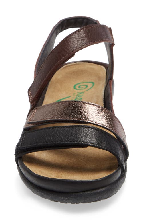 Naot Whetu Water Repellent Sandal In Black/radient Copper Leather