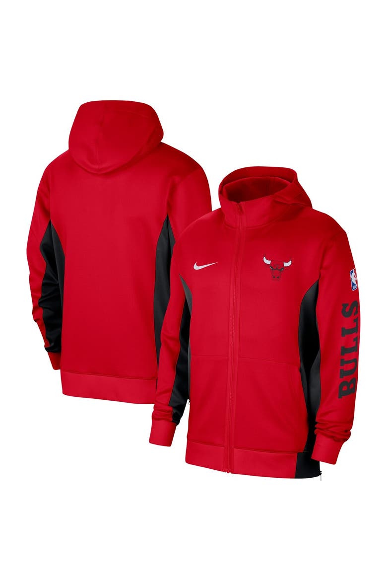 Men's Nike Red Chicago Bulls 2023/24 Authentic Showtime Full-Zip Hoodie, Alternate, color, Red
