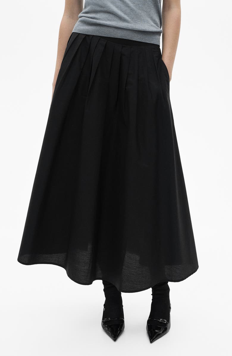 MANGO Pleated Cotton Skirt, Main, color,