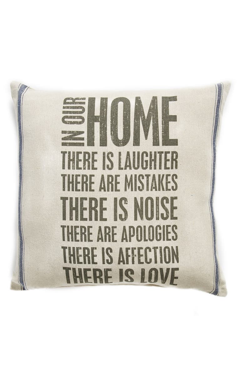 Primitives by Kathy 'In Our Home There Is Laughter' Pillow, Main, color,