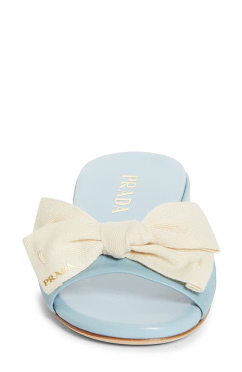 Prada Bow Slide Sandal In Blue