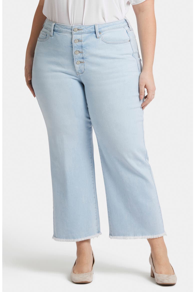 Teresa Exposed Button High Waist Ankle Wide Leg Jeans, Main, color, OCEANFRONT