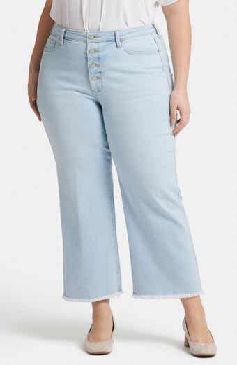 Teresa Exposed Button High Waist Ankle Wide Leg Jeans