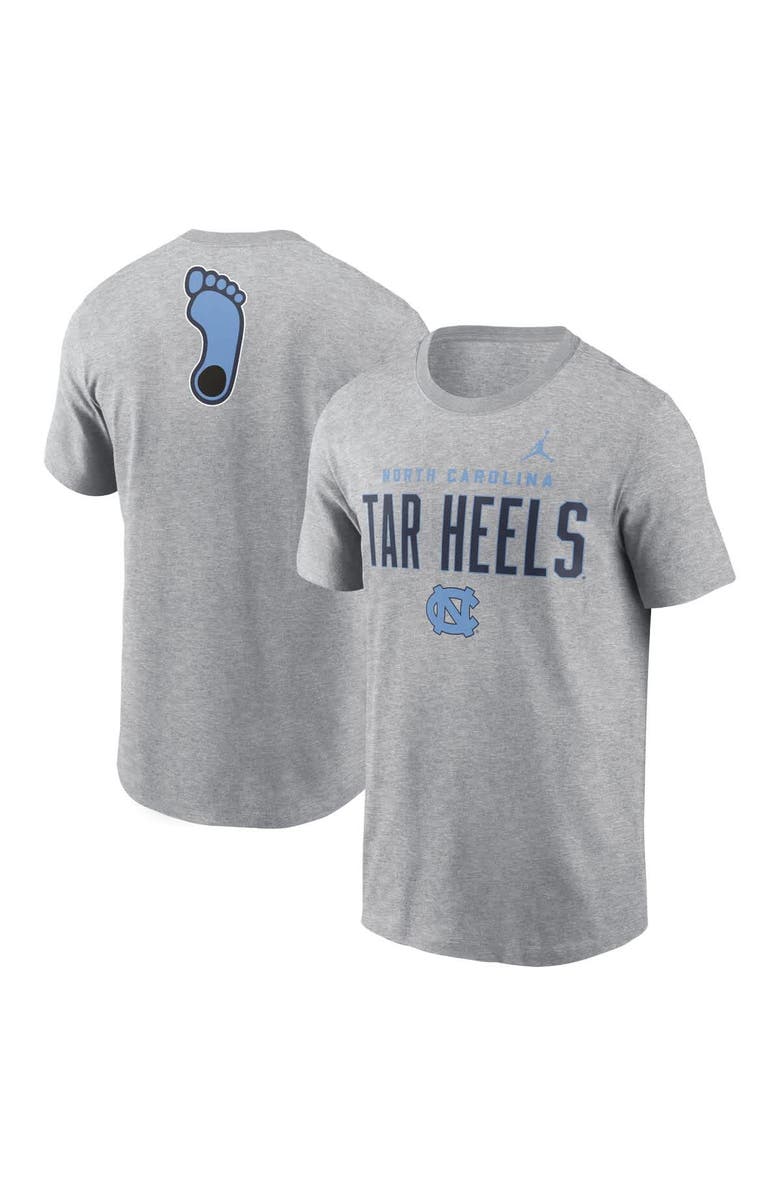 Jordan Brand Men's Jordan Brand Heather Gray North Carolina Tar Heels Campus 2-Hit Primary Mascot T-Shirt, Main, color, Heather Gray