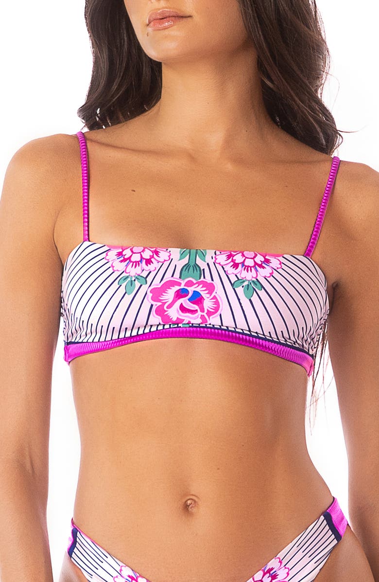 Maaji Cerise Bouquet Vanessa Reversible Bikini Top, Alternate, color, Pink Overflow