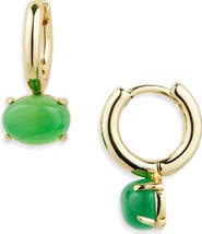 Nordstrom Demi Fine Oval Stone Huggie Hoop Earrings