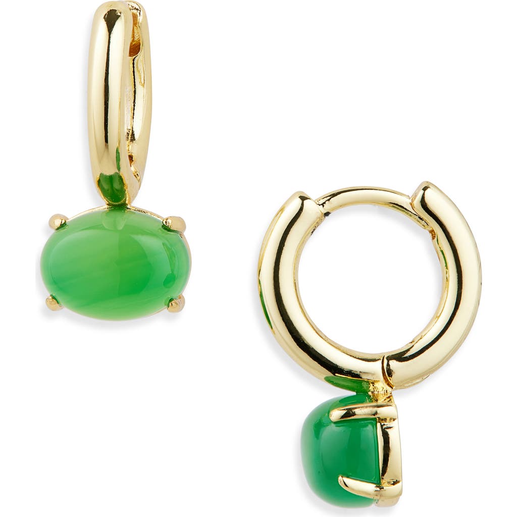 Nordstrom Demi Fine Oval Stone Huggie Hoop Earrings