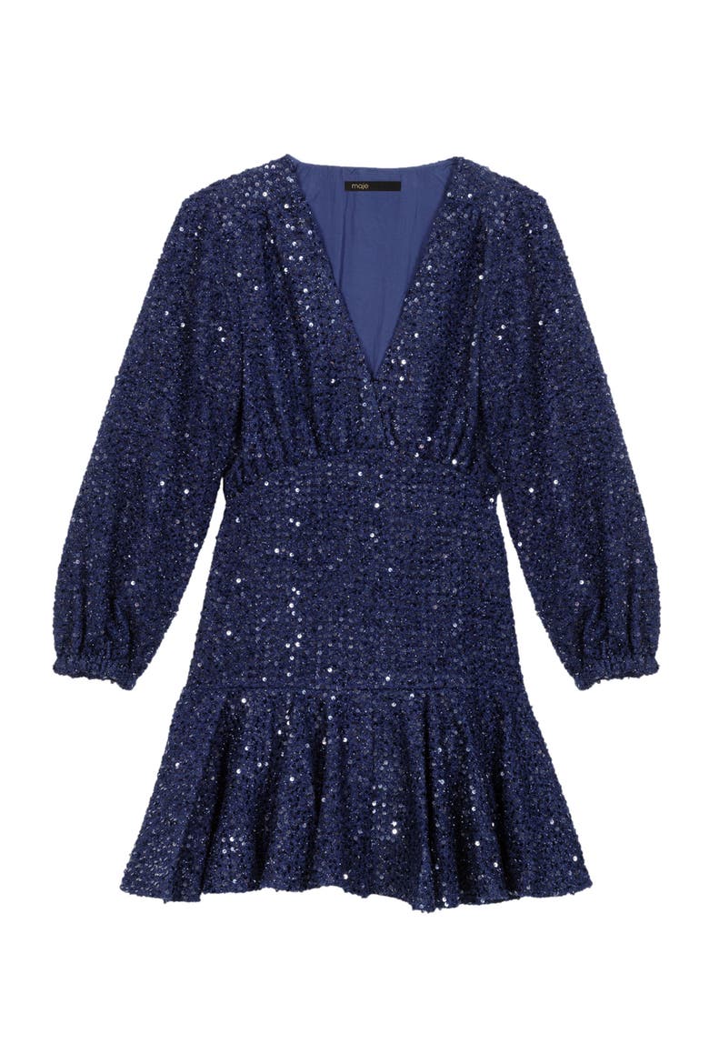 Short sequin dress, Alternate, color, Navy
