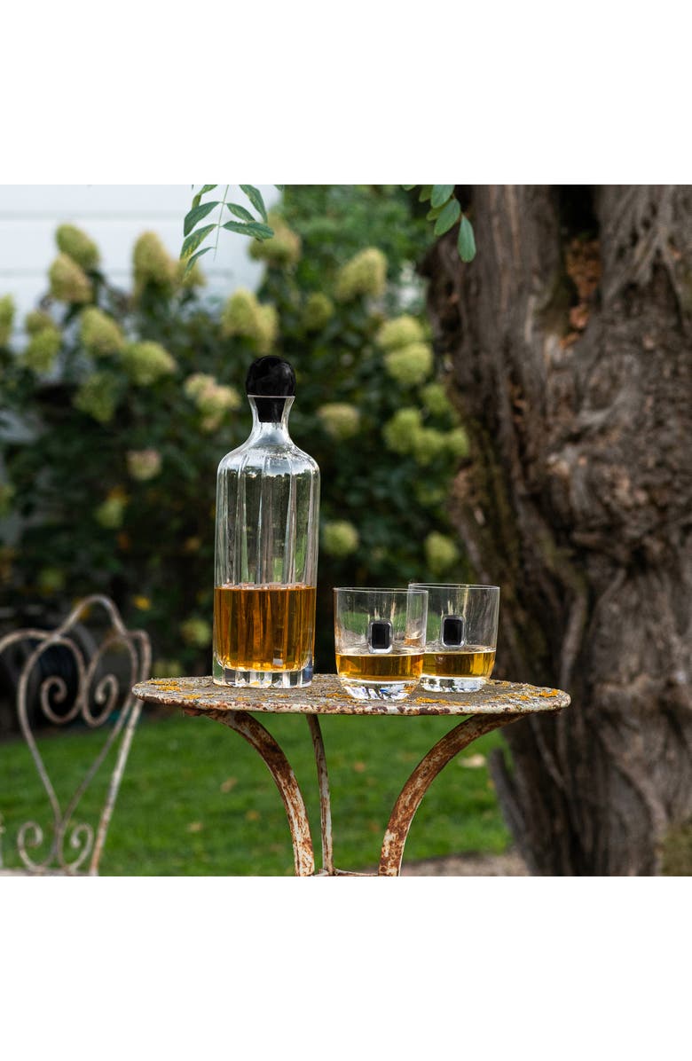 ANNA New York Elevo Cut Crystal Decanter, Alternate, color, Black