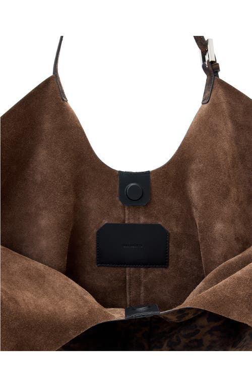 Allsaints Ara East West Leopard Print Suede Tote