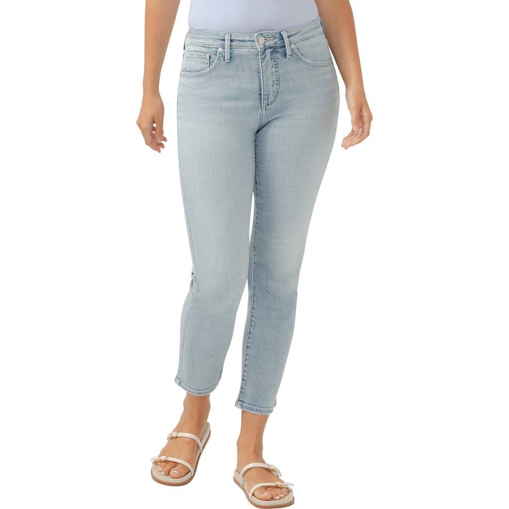Shop Silver Jeans Co. Isbister High Waist Ankle Straight Leg Jeans In Indigo