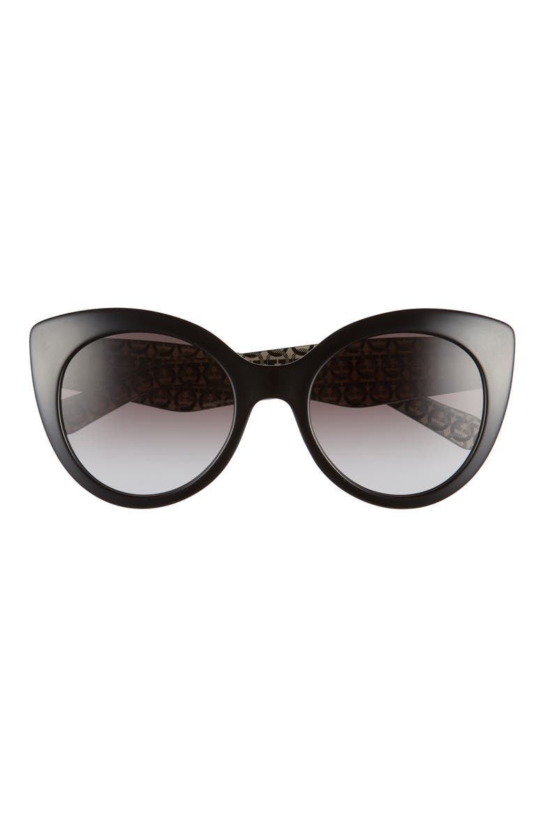 Classic 54mm Gradient Cat Eye Sunglasses, Main, color, BLACK/ GREY GRADIENT