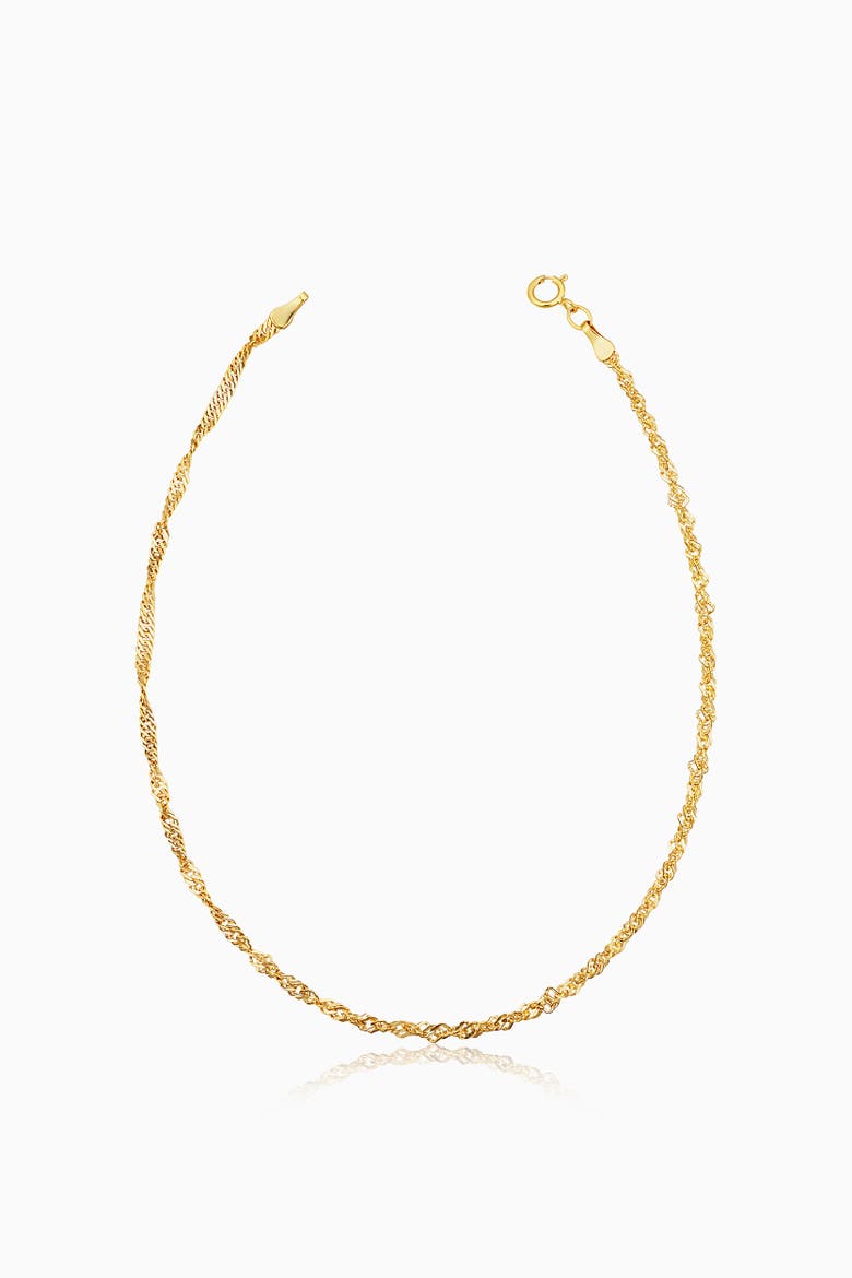 14K Gold Spirah Anklet, Main, color, Yellow Gold