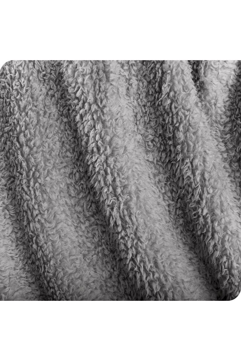 Solid Faux Shearling Blanket, Alternate, color, Light Grey