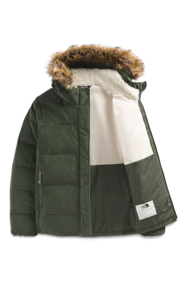 Kids' North 600-Fill Power Down Parka with Faux Fur Trim, Main, color, THYME