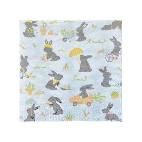 Bunnies In The Garden Garden Large Napkins