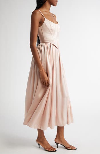 Silk Corset Midi Dress