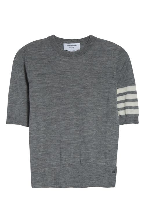 Thom Browne 4-bar Short Sleeve Wool Blend Sweater